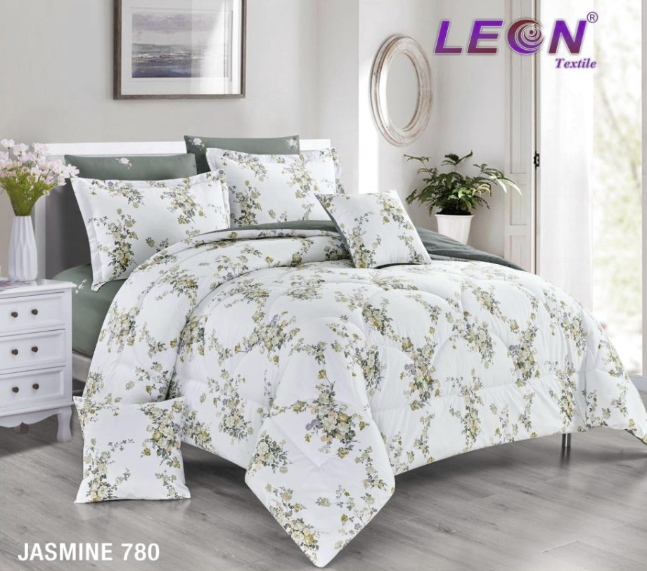 مفرش ليون القطن 100% + 4 مخدات ومعطر مفارش هدية